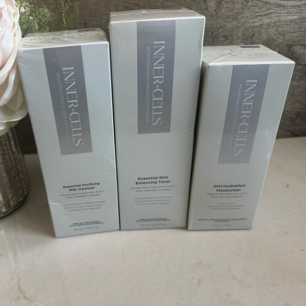 ✨ INNER-CELLS Essential Hydration & Rejuvenation Skincare Set (3-Piece Bundle) ✨